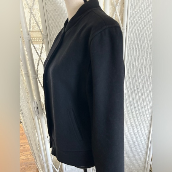 Kate Spade Saturday Bomber Jacket Black Wool Varsity Snap Front size Medium - Picture 6 of 16